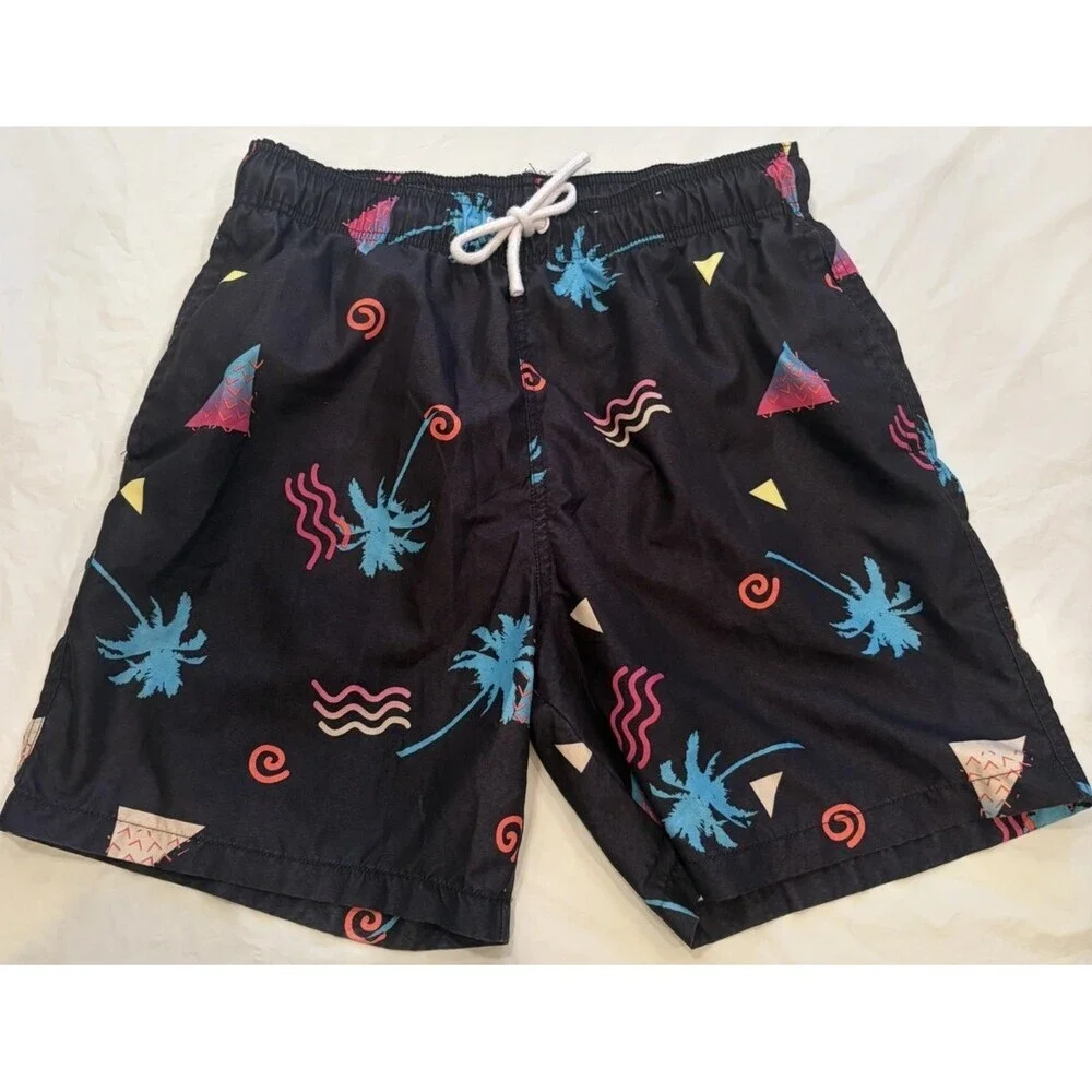Arizon Swimtrunks Men's M Black With 90s Inspired Vibrant Pattern 6